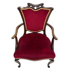 Late Victorian mahogany framed salon chair