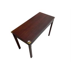 Military style mahogany side table with brass mounts