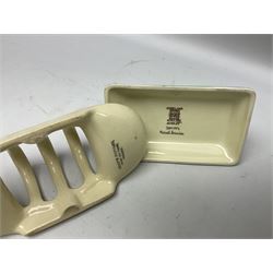 Collection of five toast racks comprising two Royal Winton Grimwades, Gray's Pottery, Copeland Spode Audley Royal Jasmine and another further early-mid 20th century toast rack decorated with flowers
