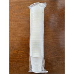 Large quantity of white plastic and polystyrene cups, hot and cold,  with paper cup holders- LOT SUBJECT TO VAT ON THE HAMMER PRICE - To be collected by appointment from The Ambassador Hotel, 36-38 Esplanade, Scarborough YO11 2AY. ALL GOODS MUST BE REMOVED BY WEDNESDAY 15TH JUNE.