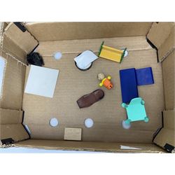 Swedish Lundby dolls house with furniture, H42cm, L66cm