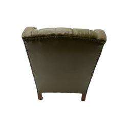 Georgian design armchair, upholstered in studded leather