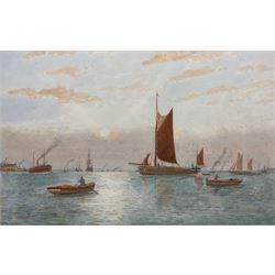 George Stanfield Walters (British 1838-1924): 'A Misty Morning on the Tyne', watercolour signed, titled verso 31cm x 49cm (mounted)