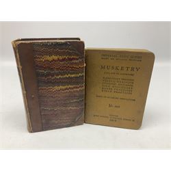 Jules Michelet (French 1798-1874): The Insect, with illustrations by Giacomelli, pub. T. Nelson and Sons, Paternoster Row, Edinburgh and New York, 1875, together with Edward Callow: The Phynodderree and Other Legends of the Isle of Man, with illustrations by W.J. Watson, pub. J. Dean and Son, Fleet Street, E.C, George Dodd: Metals British Manufactures, pub. Charles Knight and Co, Ludgate Street, 1845, WWI Imperial Army Series Musketry, pub. John Murray, Albermarle Street, 1915, Laurence Echard (1670–1730): The Roman History From the Settlement of the Empire by Augustus Caesar, To The Removal of the Imperial Seat by Constantine the Great Containing the Space of 355 years, vol. 2, printed by T.H. for M. Gillyflower, J. Tonson in Fleet Street, H. Bonwick in St. Paul's Church-yard and R. Parker in Cornhill, 1698, bound in leather (5)
