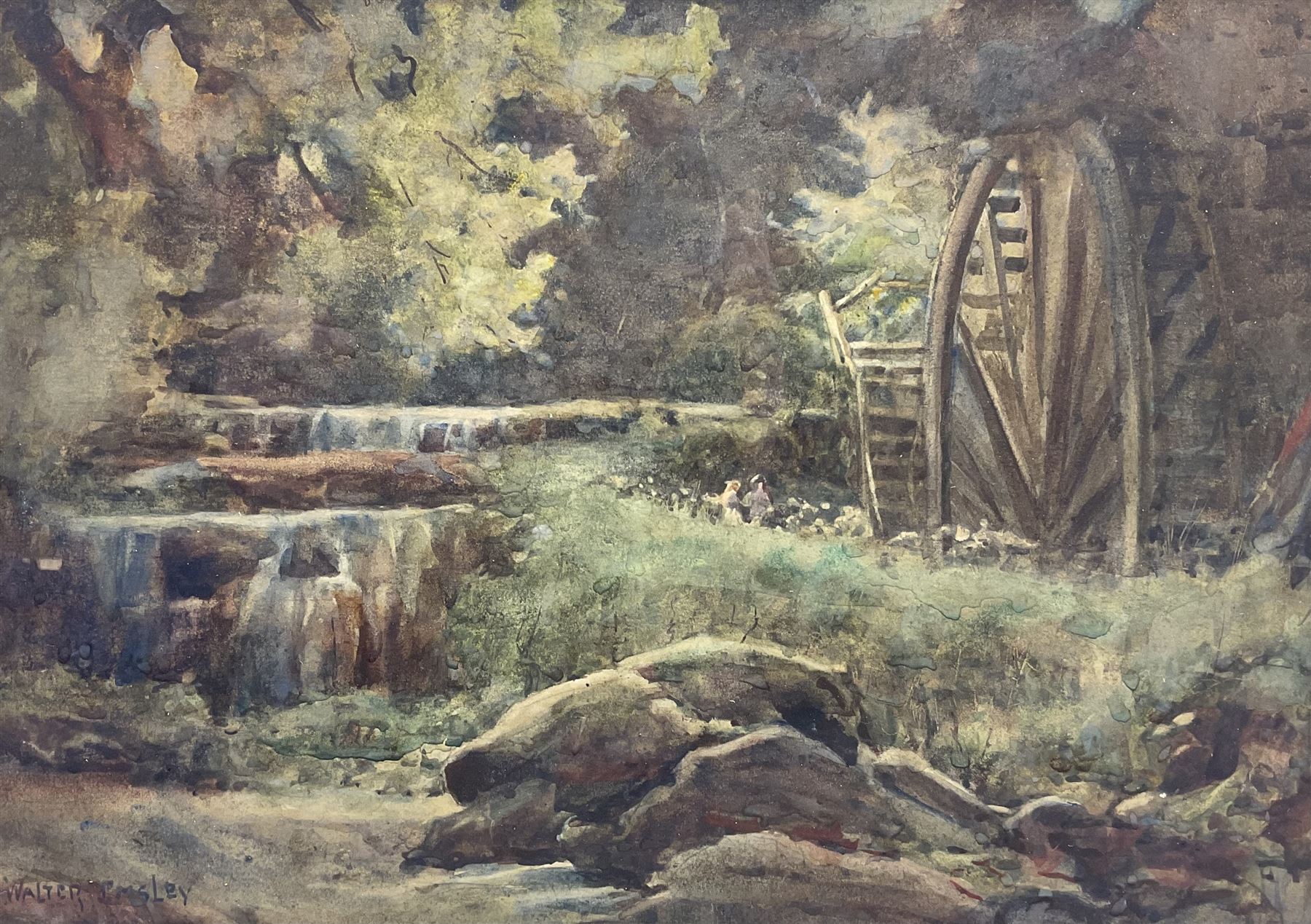 Walter Emsley (British 1860-1938): The Water Mill, watercolour signed 25cm x 35cm