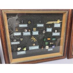 Large collection of stick pins, most contained within display cases, some loose, to include a number of silver and 9ct gold examples, others with Blue John, Whitby Jet, tigers eye and opal terminals, examples of Regimental and Militaria interest, boxed Swarovski butterfly example, etc. 


