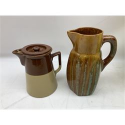 Grimwades Byzanta ware bowl in the Watteau pattern, D41.5cm, together with Sylvac vase, Bell's Whisky decanter, Denby stoneware teapot etc