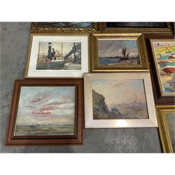 Collection of landscape oil paintings, artists including Byron Winston Warmby, Geoffrey Jenkinson, Valter Berzins, WL Crispe, Manner of Owen Bowen, and an Alan Yates watercolour (11)
