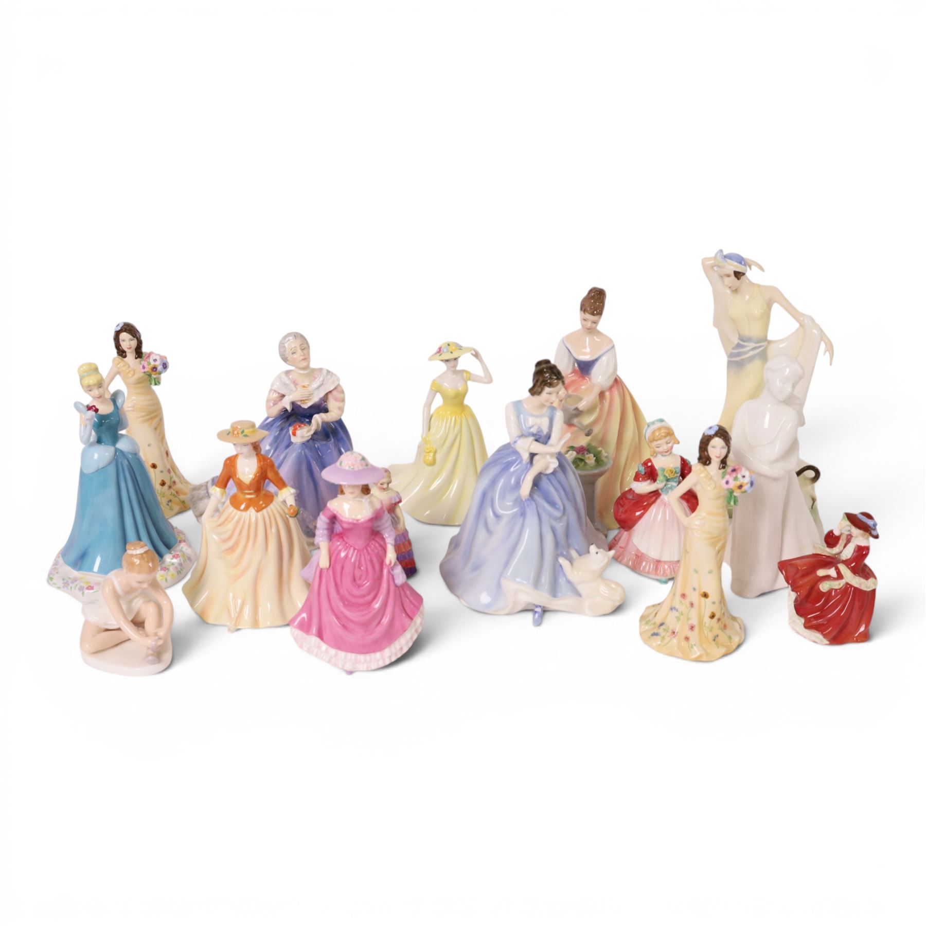 Collection of Royal Doulton figures including Alexandra, Ballet Shoes, Harriet, Valerie etc