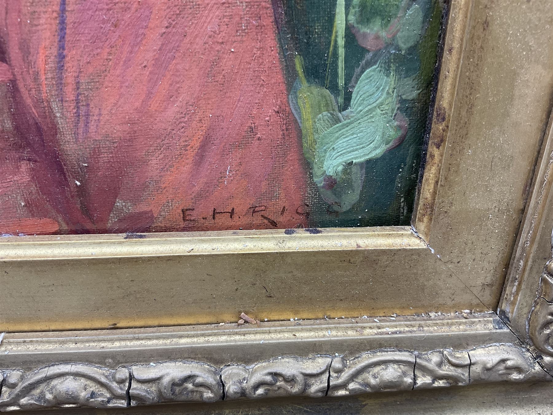 Ernest Higgins Rigg (Staithes Group 1868-1947): Young Boy in a Straw Hat, oil on canvas signed 30cm x 35cm