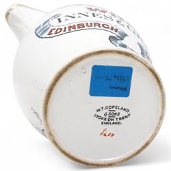 19th century Copeland UAM-VAR Whisky Innes & Grieve whisky jug, of barrel shape, decorated with thistles and inscribed 'Famous Uam-Var Whisky Innes & Grieve LTD Edinburgh & London ' H14cm