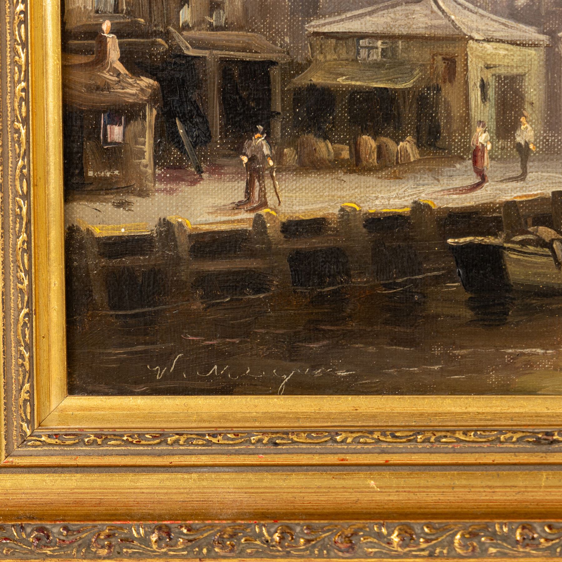 Walter Linsley Meegan (British c1860-1944): Scarborough and Whitby Harbours, pair oils on canvas signed 24cm x 34cm (2)