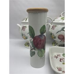 Three Portmeirion soup tureens with covers and ladles, together with vases, large bowls and other Portmeirion items