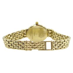 Bueche Girod 9ct gold ladies quartz wristwatch, on 9ct gold bracelet
