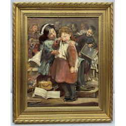 Ralph Hedley (Staithes Group 1851-1913): The School Room, oil on canvas signed with initials 37cm x 29cm