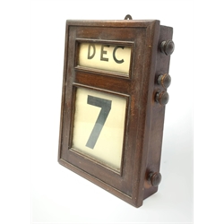 A mahogany cased perpetual wall calendar, with label detailed Fairfield S & E Company Limited Govan, Glasgow, H31cm. 