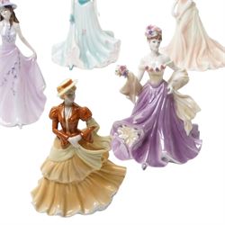 Twelve Coalport figures, comprising Special Occasion, Loveliest Jasmine, Emma, Celebration, Sweetest Rose, Summer Stroll, Fay, Spring, Carol, Summer, With Thanks, and Marion, all boxed (12)
