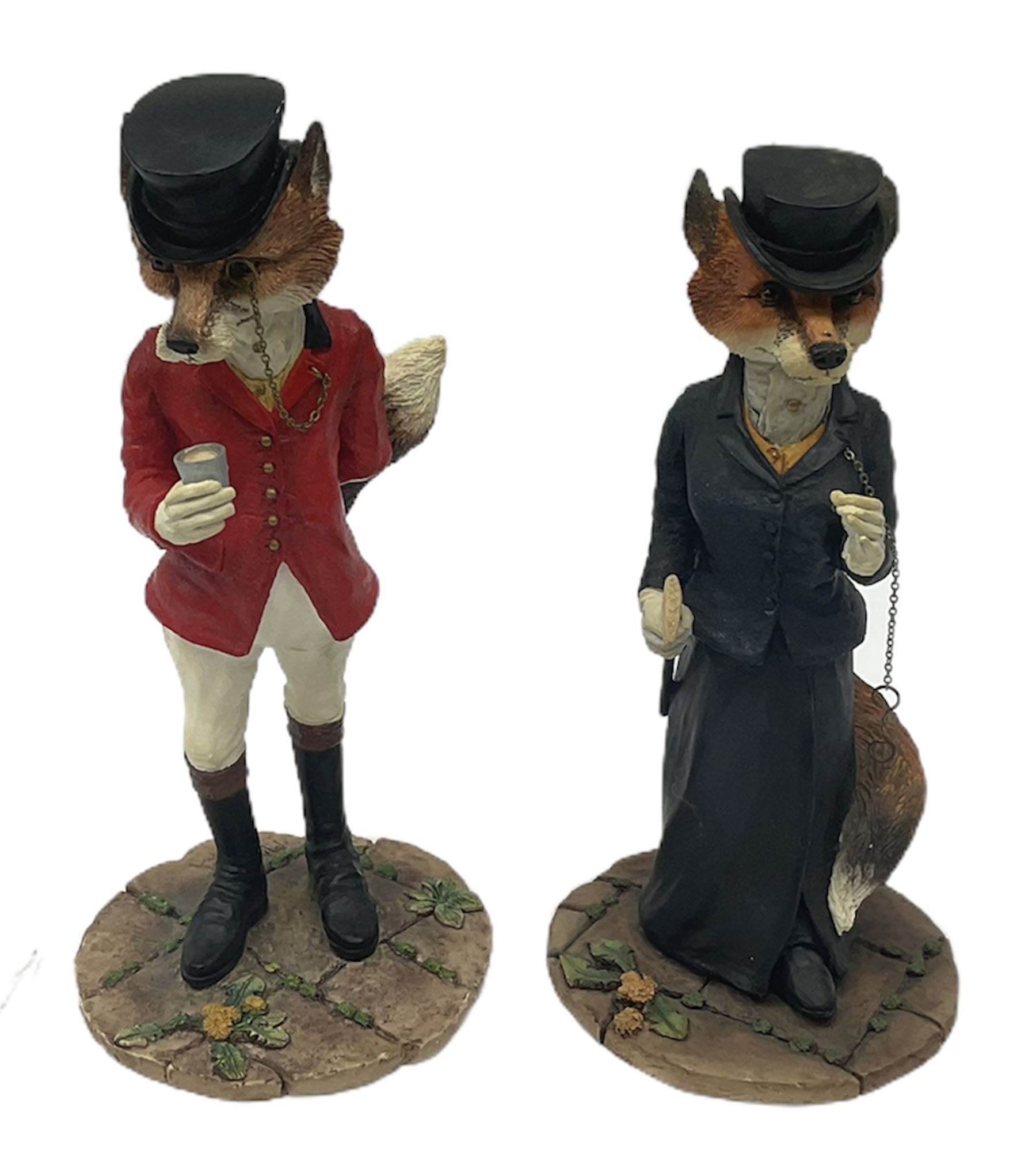 Border Fine Arts Lord Reynard, model no.A7653 and Lady Reynard, model no.A7654, H19cm