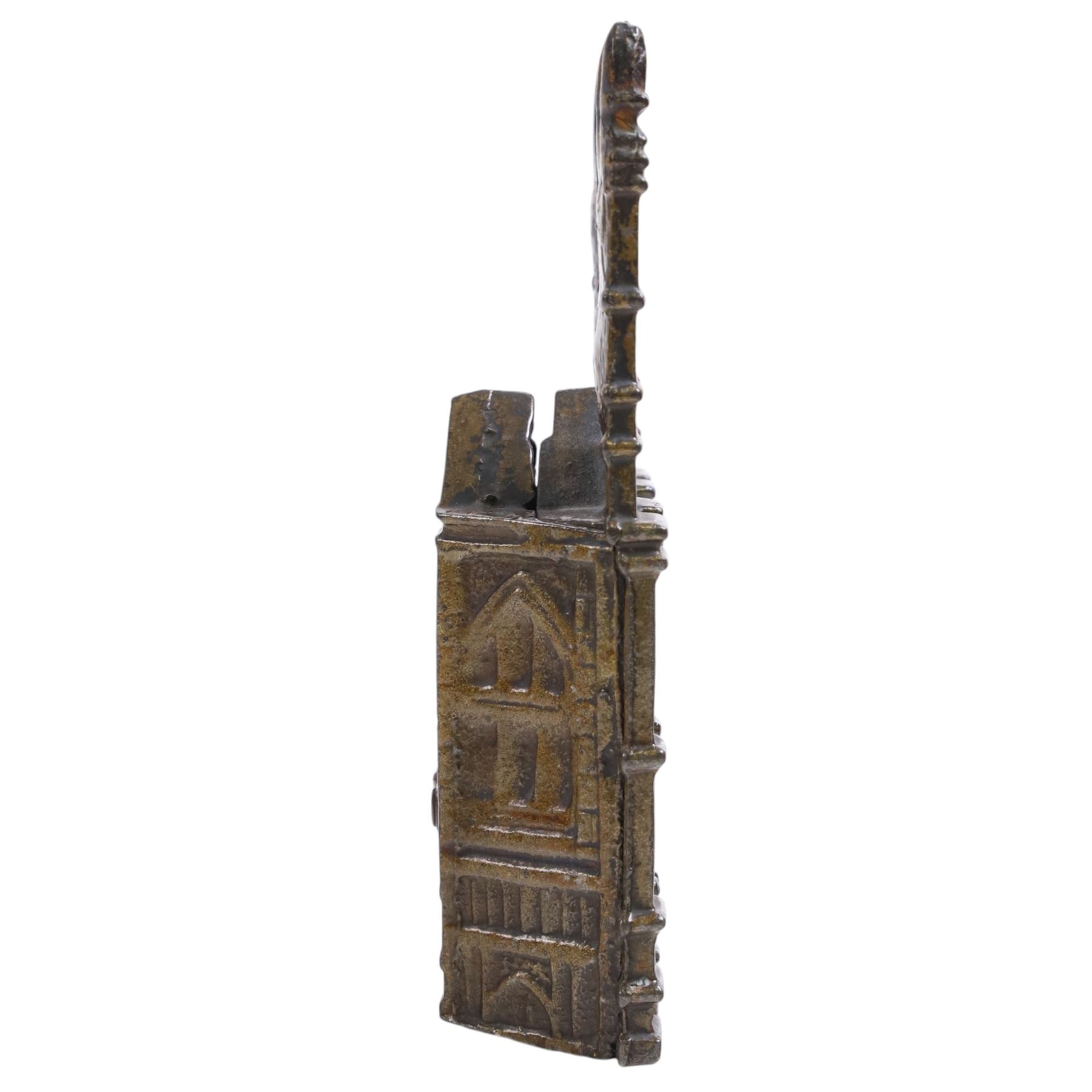 Early 20th century Westminster Abbey money bank by Sydenham & McCoustra, H16cm 