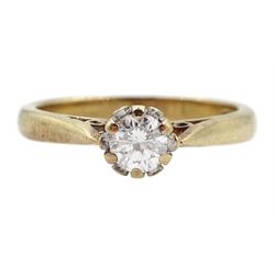 Gold single stone round brilliant cut diamond ring, hallmarked 9ct, diamond approx 0.30 carat
