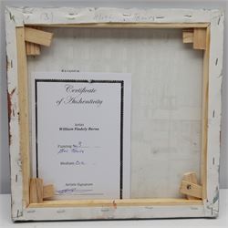 William Findley Burns (Northern British 1949-): 'Mill Town', oil on canvas signed, titled verso 30cm x 30cm (unframed)