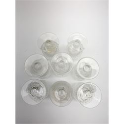 A set of eight Waterford crystal Colleen pattern wine glasses, H13cm. 