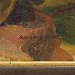 Margaret Firth (British 1898-1991): Still Life of Flowers in a Vase, oil on canvas signed, labels verso 48cm x 38cm