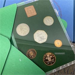 Eleven Great British coin year sets, dated two 1970, 1972, 1973, 1974, 1975, 1976, three 1977 and 1978, all in plastic displays with card covers