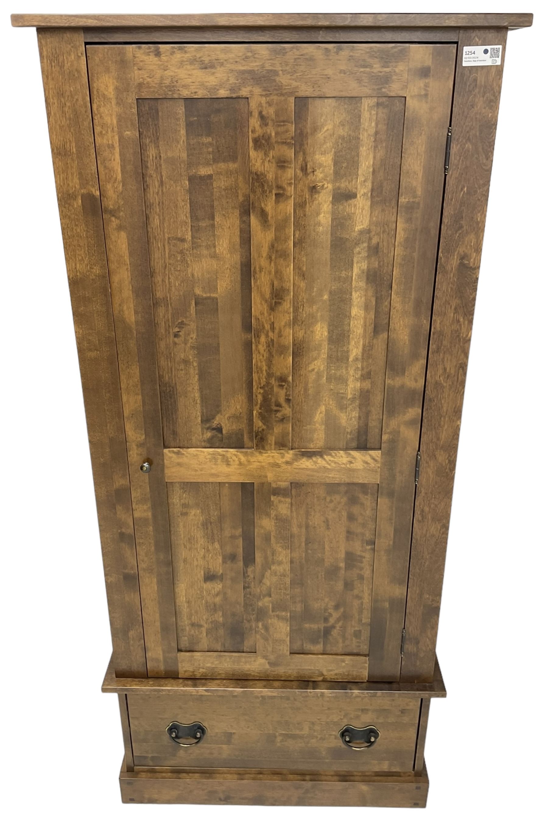 Laura Ashley - 'Garrat' chestnut single wardrobe, fitted with single panelled door over a deep drawer