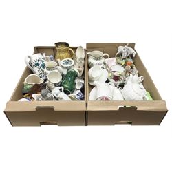 Wedgwood and Coalport 'Countryware' pattern ceramics, to include teapot, toast rack, napkin rings, jug, oval dish, sauce boat and saucer, etc, together with other ceramics to include Hornsea Fauna vase, Sylvac Apple Blossom pattern bowl, Sylvac jug in the form of a sack, no. 406, two Nao figures, tea wares, silver plated cutlery etc