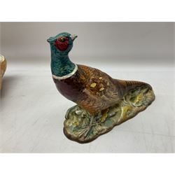Six Beswick bird figures comprising large barn owl no.1046, small barn owl no.2026, woodpecker no.1218, pheasant no. 1226b and two small pheasants no.767a, tallest H22cm  