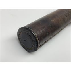 19th century telescopic hunting horn, the bell engraved 'The Beaufort', with makers mark Kohler & Son, makers, 61 Victoria Street, Westminster (from Covent garden) London, in a leather sheath, horn full extended L91cm 