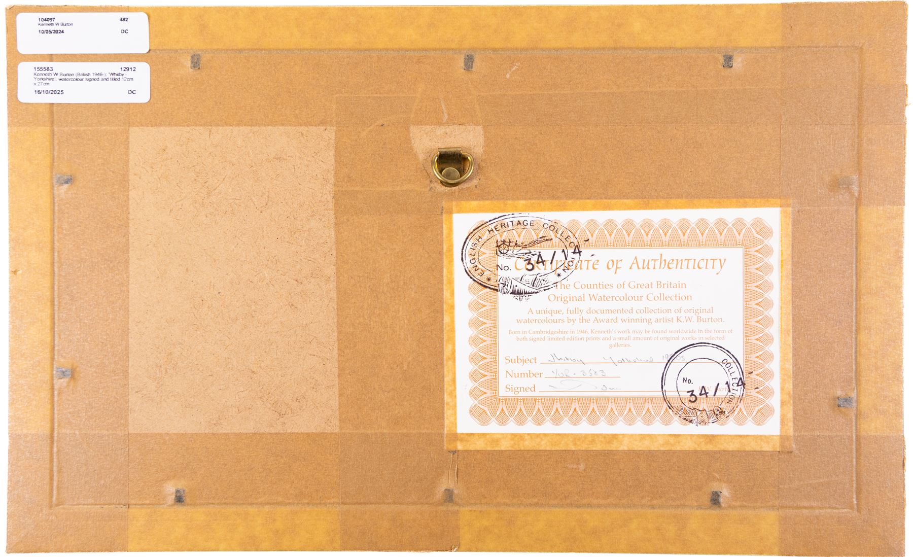 Kenneth W Burton (British 1946-): 'Whitby - Yorkshire', watercolour signed and titled 12cm x 27cm