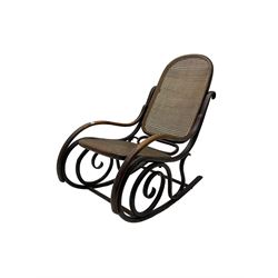 Early 20th century Michael Thonet design bentwood rocking chair, with cane seat and back