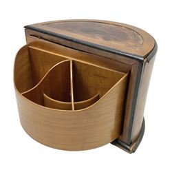 Edwardian desk tidy with hidden revolving compartment, H11.5cm