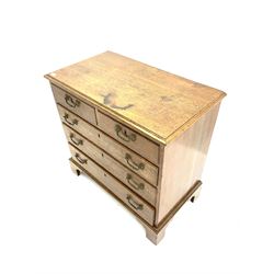 George III oak chest fitted with two short and three long drawers