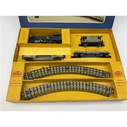 Hornby Dublo - three-rail EDG18 Tank Goods Train set with BR black 4MT Standard 2-6-4 tank locomotive No.80054, two wagons, brake van and quantity of track, boxed.
