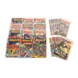 Twenty-two Marvel Silver Age 'The Avengers' comic books, spanning years1965-1967, comprisi...