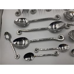Artisan 24 piece stainless steel cutlery set in the Hammered Shell pattern