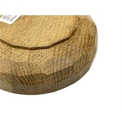 'Mouseman' tooled oak nut bowl, carved with mouse signature, by Robert Thompson of Kilburn