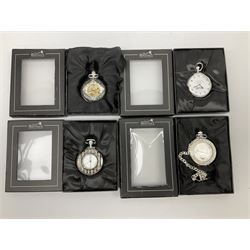 Franklin Mint Bald Eagle pocket watch cased and a collection of twenty-four The Heritage Collection pocket watches, boxed an one other pocket watch (26)