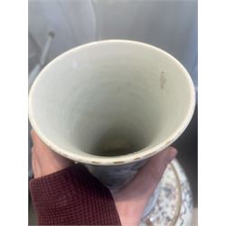 Chinese Qing Dynasty famille rose baluster vase decorated with bats, peaches etc with Tongzhi marks H40cm