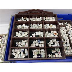 Extensive collection of thimbles and thimble display cases