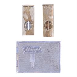 Silver bangle, silver-gilt locket, gold plated moss agate brooch, costume jewellery, two EPNS cigar cutters and stamp book, Vogue compact mirror with butterfly wing design by Thomas L Mott and Waterman fountain pen with 18ct gold nib and a Waterman ballpoint pen