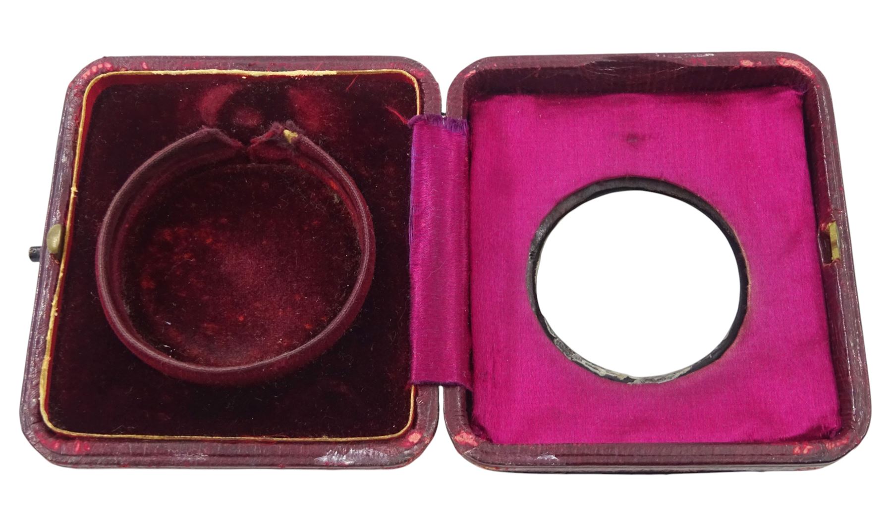 9ct gold open face keyless lever presentation pocket watch by J W Benson, London, white enamel dial with Roman numeral hour markers and subsidiary seconds dial, case by Dennison, Birmingham 1956, in early 20th century silver mounted tooled leather case by S Blanckensee & Son Ltd, Birmingham 1907