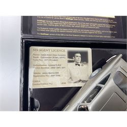 James Bond 007 limited edition Scalextric Goldfinger box set of Aston Martin DB5 slot car from The Classic Collection, no. 3502/6500, with certificate card