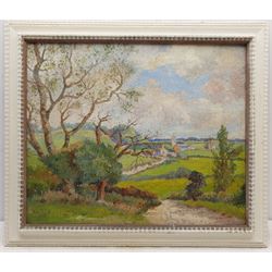 H Taylor Green (British exh.1937): Village and Country Road, oil on canvas signed 49cm x 60cm
Notes: artist is listed as living in Halifax, exh. R.A.