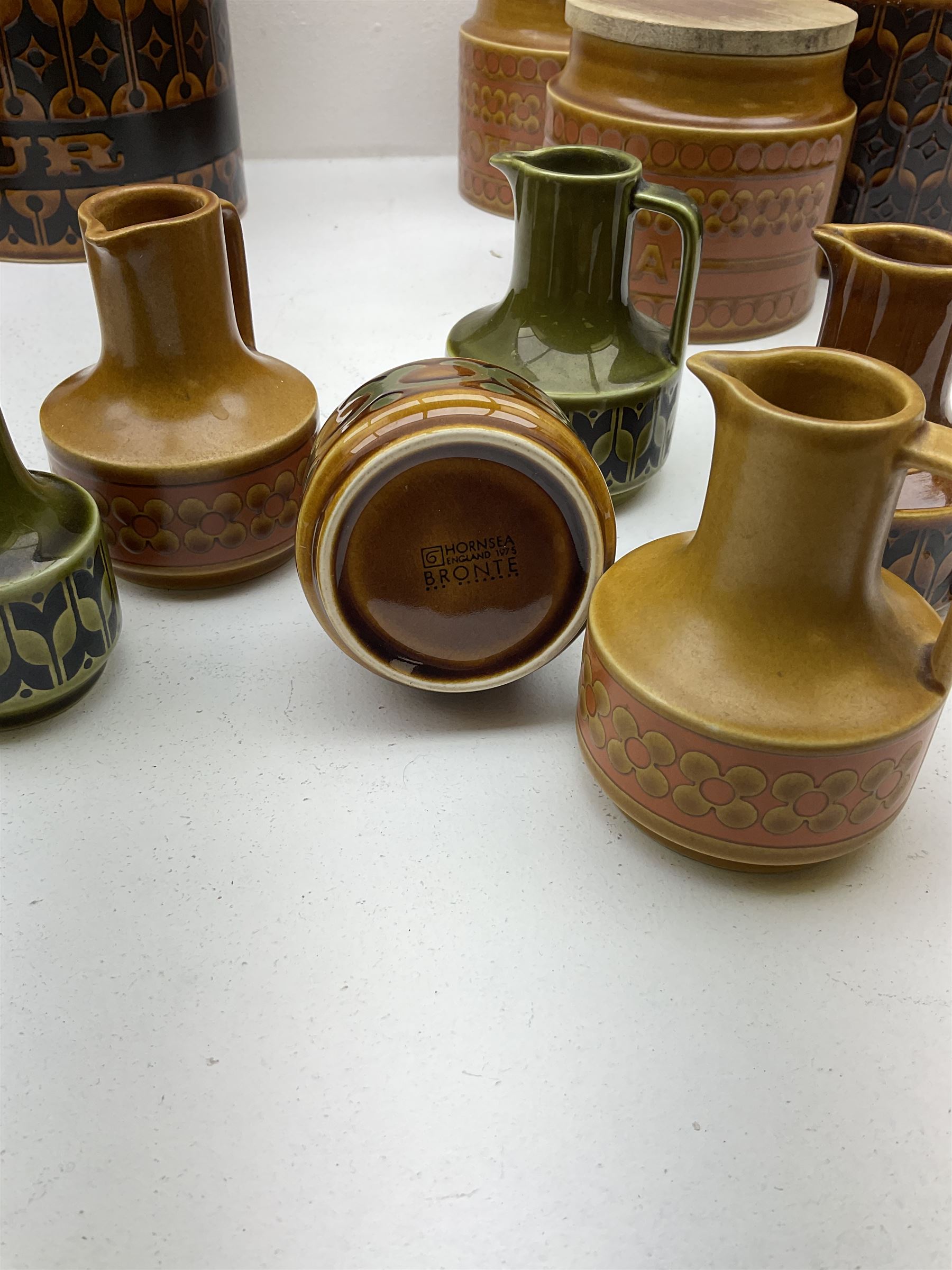 Collection of Hornsea Heirloom pottery, including storage jars, jugs and nine coffee pots