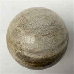 Fossil wood sphere, age; Miocene period, location; Indonesia, D14cm