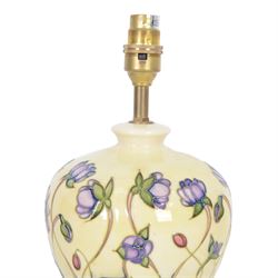 Moorcroft table lamp in Hepatica pattern, H30cm
